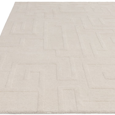 Maze Wool Rug Hand Tufted Modern Classic Rug in Cream