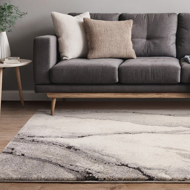 Asiatic London Mirage Oasis Marbled Texture Grey Polypropylene Abstract Textured Rug
