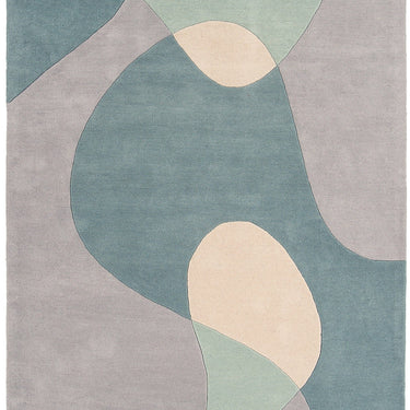 Asiatic London Matrix Arc MAX56 Sky Retro Tufted Multi Wool Geometric Textured Rug