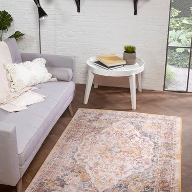 Nova 9048 Traditional Vintage Soft Rug Hallway Runner in Cream White