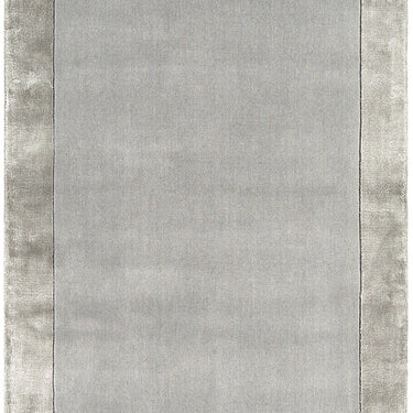 Ascot Modern Plain Hand Woven Wool Viscose Bordered Silver Rug