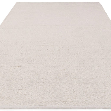 Abbus Boucle Hand Woven Flatweave Modern Plain Rug in Ivory