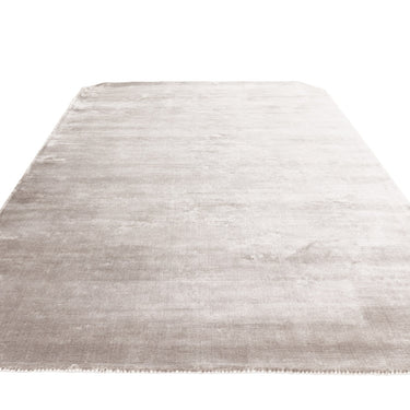 Gleam Luxury Contemporary Modern Shiny Plain Hand Woven Viscose Silver Rug