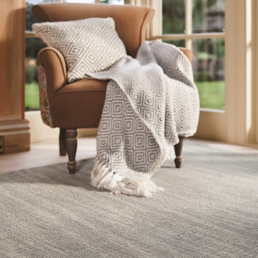 Origins Country Tweed Plain Distressed Wool Sea Mist Rug