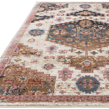Zola Aras Vintage Traditional Persian Medallion Rug in Terracotta Beige Multi
