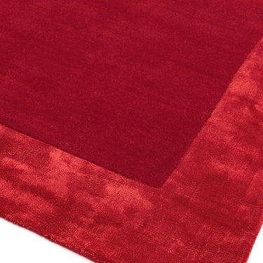 Ascot Modern Plain Hand Woven Wool Viscose Bordered Red Rug