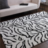 Asiatic London Wilder Tiger Mono Animal Inspired Black White Cotton Textured Modern Rug - Medium 120x170 cm (4'x5'6")