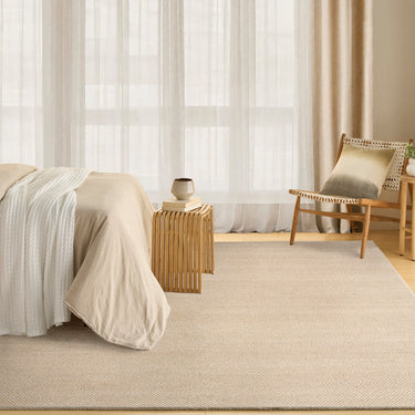 Pebble Soft Ivory Taupe By Handmade Wool Textured Flatweave Rug