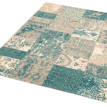 Revive Traditional Patchwork Rug in Ochre Yellow and Blue