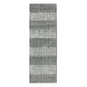 Ives Hand Woven Chenille Flatweave Natural Waves Heringbone Striped Rug in Grey - Runner 66x200 cm (2'1"x6'6")