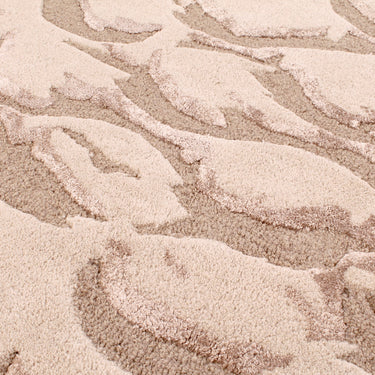 Unique Estuary Abstract Design Handmade Wool Rug in Beige