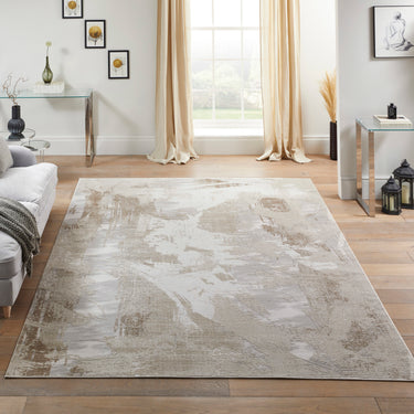 Skyline SK103 Ivory Beige Abstract Modern Soft Rug - Small 80x150 cm (2'6"x5')