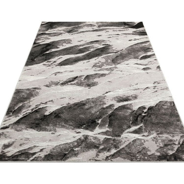 Blaze BLZ06 Silver Grey Bedroom Living Marble Polypropylene Abstract Modern Rug - Large 160x220 cm (5'3"x7'6")
