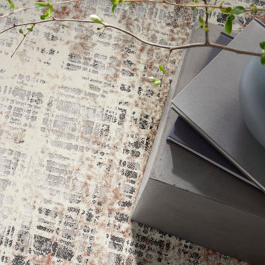 Calvin Infinity IFN01 Rust Multi Polypropylene Abstract Textured Hallway Runner Rug