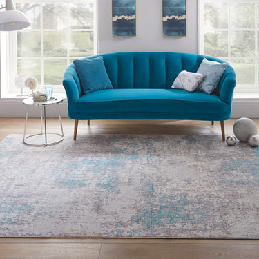 Rossa ROS03 Modern Abstract Rug in Teal