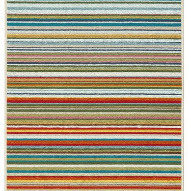 My Mat Candy Washable Home Entrance, Kitchen, Hallway, Entryway Non-Slip Rug in Stripe Rainbow Multi Colours in 67 x 200 cm