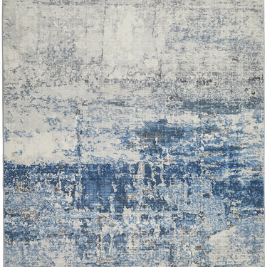 Consept Looms Lux LUX07 Machine Ivory Blue Washable Non-Slip Abstract Geometric Rug