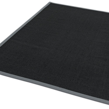 Asiatic London Sisal Black Grey Border Non-Slip Jute Cotton Textured Rug