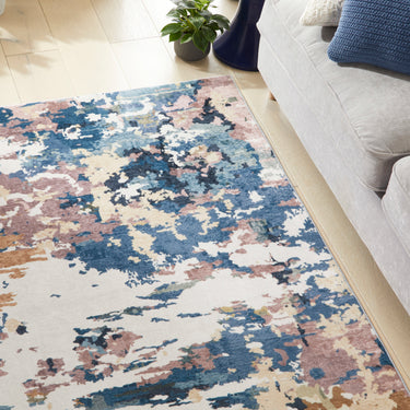 Consept Looms Liberty LIB110 Cobalt Multi Washable Non-Slip Modern Rug