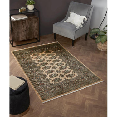 Bokhara Hand Knotted Wool Oriental Traditional Bordered Rug