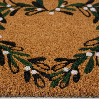 My Printed Coir Mistletoe Heart Non-Slip Plain Doormat 45x75 cm