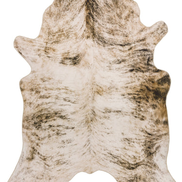 Texas Faux Cowhide Print Sheepskin Fur Rug in Grey, Brown and Chesnut 190 x 240 cm