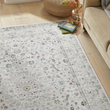 Consept Looms Liberty Classic LIB201 Cream Washable Non-Slip Traditional Rug