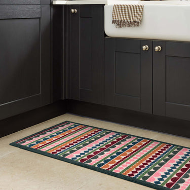 My Mat Nylon Indoor Pattern Carnival Stripe Multi Colours Washable Non-Slip Entrance Rug - Runner 50 x 150 cm (2'x5')