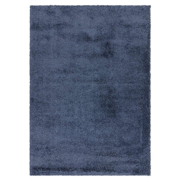 Asiatic London Atlas Thick Pile Navy Blue Polypropylene Shaggy Textured Rug
