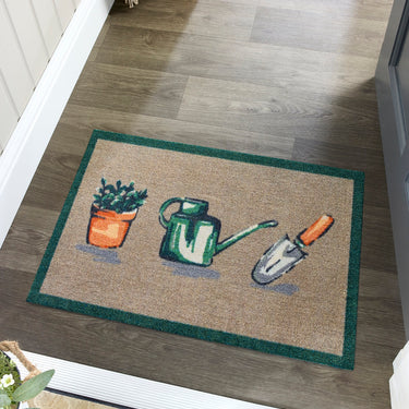 My Mat Nylon Indoor Pattern My Garden Washable Non-Slip Entrance Rug  in 50 x 75 cm