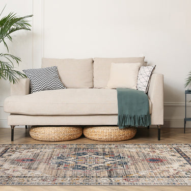 URCO Nova Leona Grey Distressed Polypropylene Persian Traditional Vintage Hallway Runner Rug