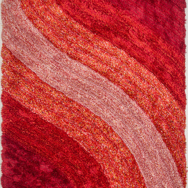 3D Lena Silky Living Shaggy Geometric Textured Rug