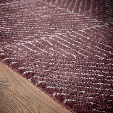 Origins Squared Tufted Berry Wool Geometric Textured Striped Rug