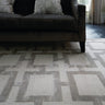 Eaton Rug Modern Geometric Hand Woven Silky Viscose Metallic Sheen Super Soft Silver Rug - Medium 120x180 cm (4'x6')