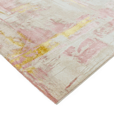 Orion Decor Abstract Modern Rug in Metallic Pink, Grey and Yellow