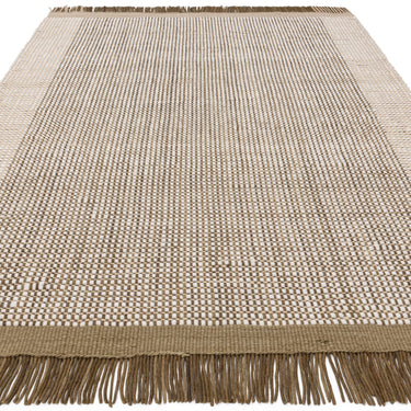 Avalon Modern Fringed Wool Hand Woven Flatweave Plain Rug in Forest Green