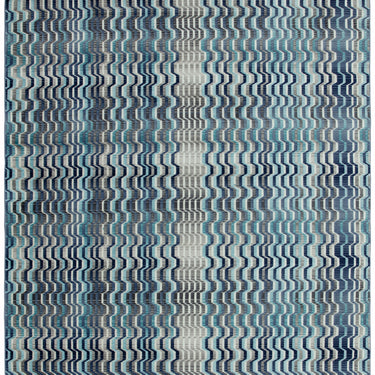 Asiatic London Skye SK03 Wave Blue Extra Cotton Polypropylene Geometric Striped Rug 200x300 cm