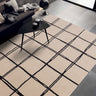 Asiatic London Albany Grid Checkered Lines Monochrome Wool Traditional Geometric Checked Rug - Small 80x150 cm (2'6"x5')