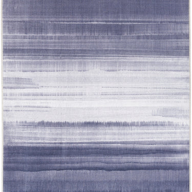 Calvin LDR01 CK031 Launder Grey Blue Washable Cotton Abstract Flatweave Rug