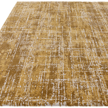 Asiatic London Kuza Gold Yellow Polypropylene Abstract Textured Distressed Rug