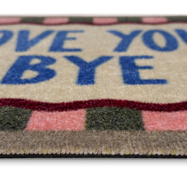 Love You Bye Pattern Washable Non-Slip Indoor Doormat 50x75 cm