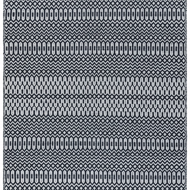Halsey Indoor Outdoor Rug Hand Woven Geometric Flatweave Reversible Black Rug or Runner or Cushion