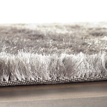 Glamour Shimmer Silver Soft Silky Handmade Shaggy Textured Rug