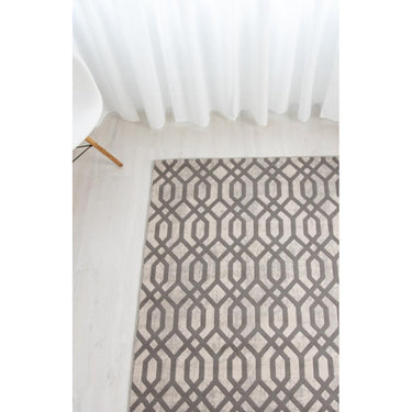 Balletto 18FA Rug Moroccan Trellis Patterned Soft Rugs in Beige Grey Ochre Colours
