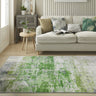 Consept Looms Lux LUX08 Machine Ivory Green Washable Non-Slip Abstract Geometric Rug - Medium 120x180 cm (4'x6')