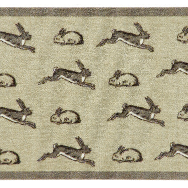 Emily Bond Rabbits and Hares Natural Washable Indoor Rug and Runner