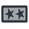 My Stain Resistant Durable Navy Blue Star Washable Non-Slip Polypropylene Bordered Hallway Runner Rug - 50x80 cm (1'8"x2'7")
