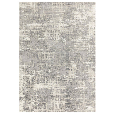 Asiatic London Stellar ST12 Silky Grey Silver Polypropylene Abstract Textured Rug