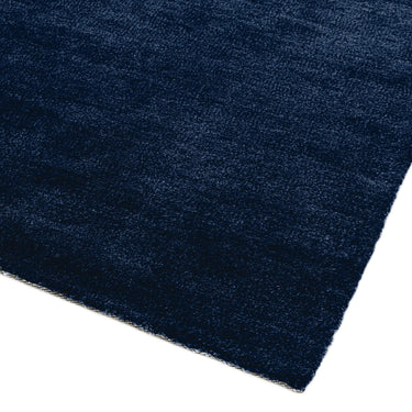Asiatic London Milo Short Pile Silky Navy Blue Shaggy Traditional Modern Rug