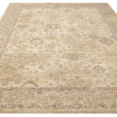 Asiatic London Heriz HE05 Ornate Beige High-Low Texture Traditional Vintage Textured Medallion Hallway Runner Rug